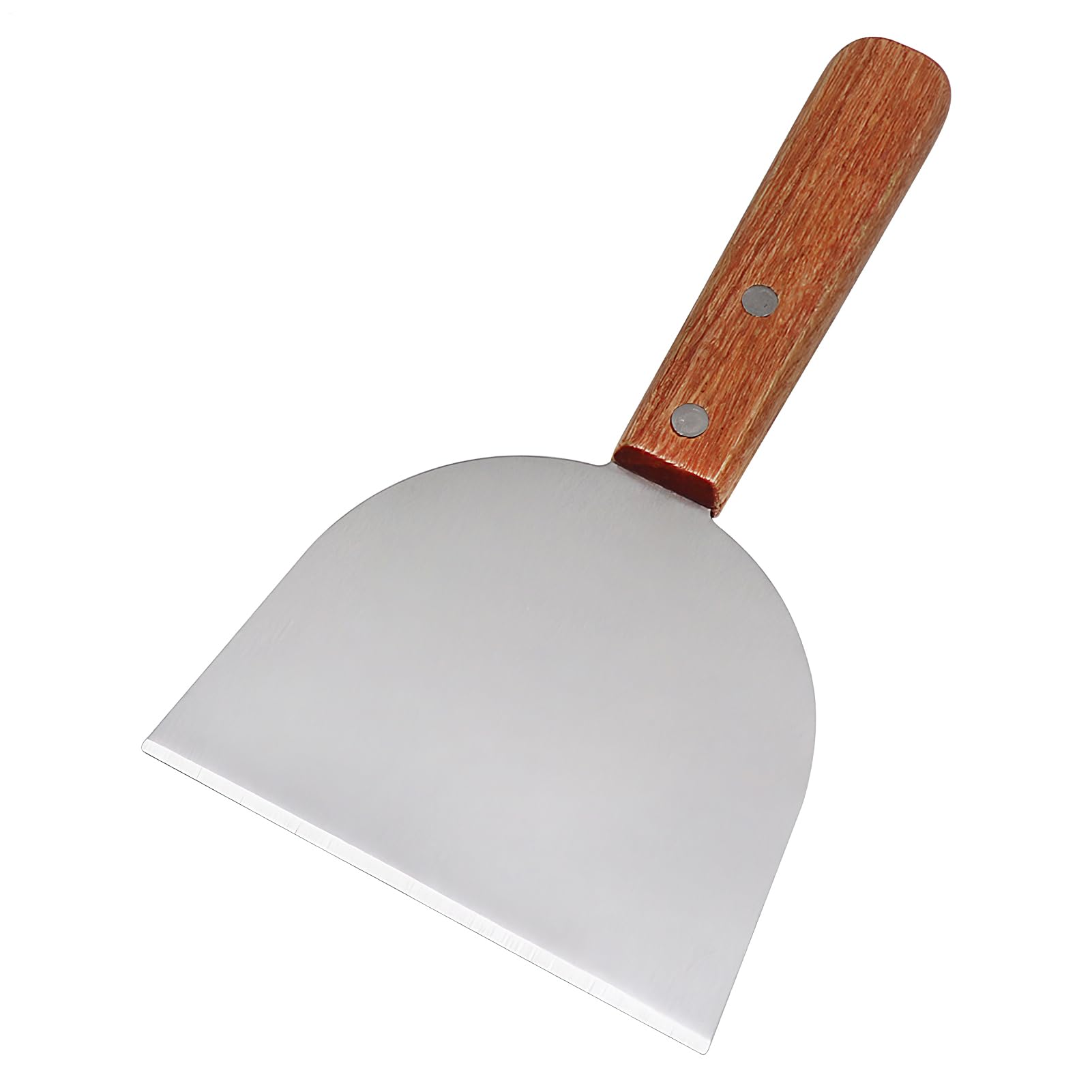 BBQ Scraper, Grill Scraper for Griddle, Stainless Steel Humburger Turner, Wooden Handle, High-Performance Grill Cleaning for Grill Cleaning, Outdoor Kitchen Cooking Grilling