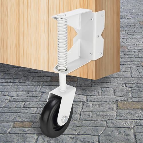 Image of Heavy Duty Gate Wheel for Wooden Gate, Spring Loaded Gate Caster Wheel, Farm Gate Wheel with 220 Lbs Capacity, 360 Swivel, for Left Gate