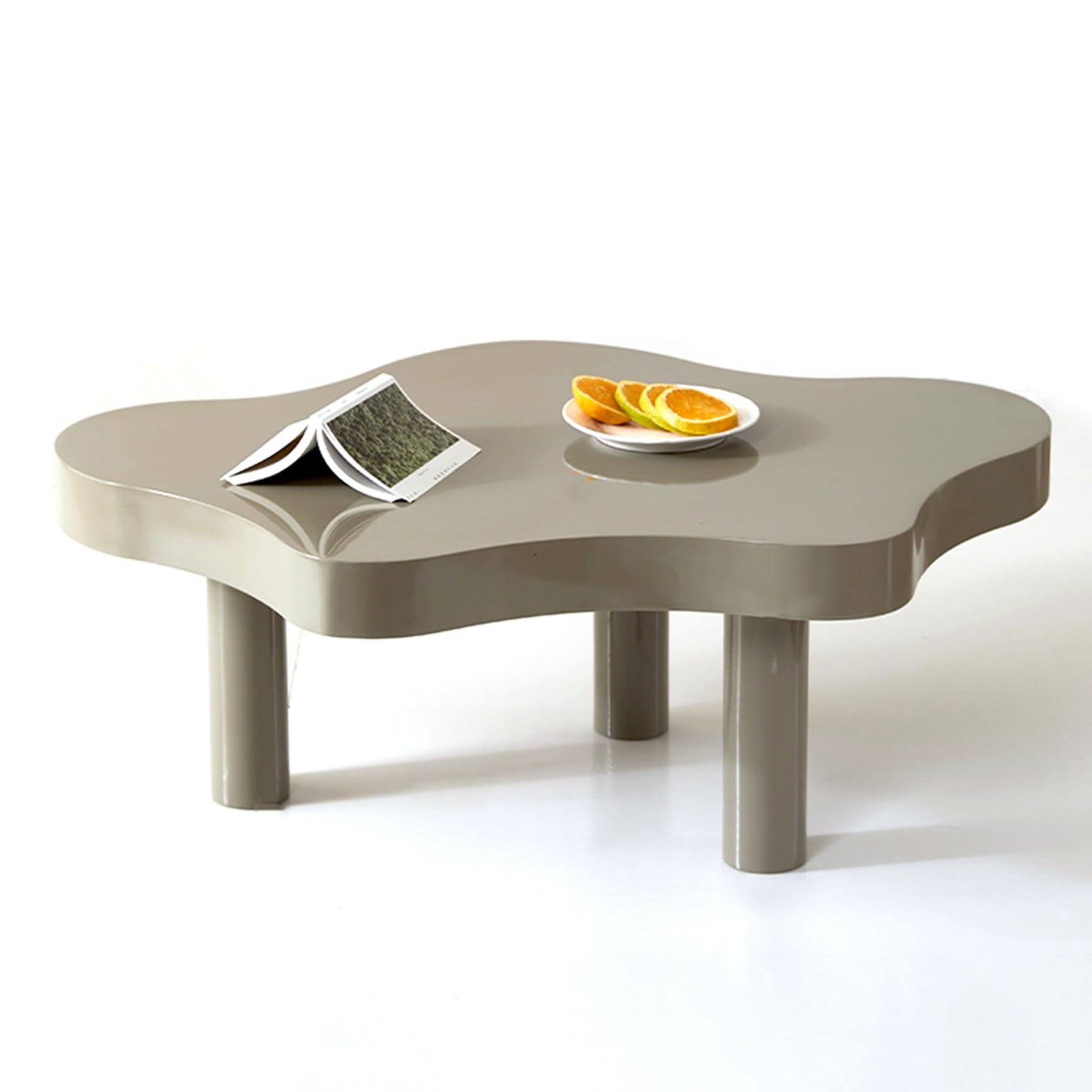Table centrale nuage grise et table d'appoint irrégulière de 80 cm