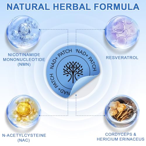 NAD Patches für Frauen & Männer, NAD+ Patch für Energie & gesundes Altern, NAD Plus Advanced Total Recovery Patches, 60 Tage Vorrat