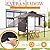 Burbell 5 x 11'grill Gazebo with Extra Shadow with 33ft Outdoor String Lights, Outdoor BBQ Grill Canopy with Extra Side Awnings and LED Lights with 40 Bulbs Waterproof for Patio Party Backyard (Brown)
