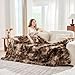 Lotus Karen Faux Fur Throw Blanket Tie-Dye Dark Coffee-Big Bubble Rabbit Fluff Blanket for Couch,Small Fluffy Fuzzy Cozy Blanket,Thick Furry Plush Shaggy Blankets,50x60 Inches