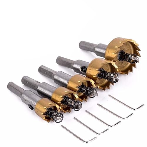 Kit 5 Brocas Serra Copo Metal Ferro 16 18,5 20 25 30mm Aço