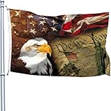 Patriotic Flags 3x5 Outdoor, Vintage Bald Eagle American Flag, Large Constitution Flags With Grommets, Big Rebel 4th of July Banner for Truck Outside