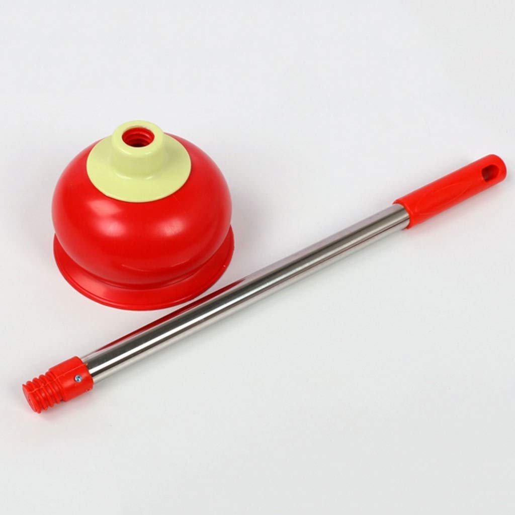 Desatascador Émbolo de Goma para Inodoro de Alta Resistencia con Mango Largo de Acero Inoxidable para asegurar el Inodoro y la alcantarilla bloqueados (54 cm) Desatascador de baño
