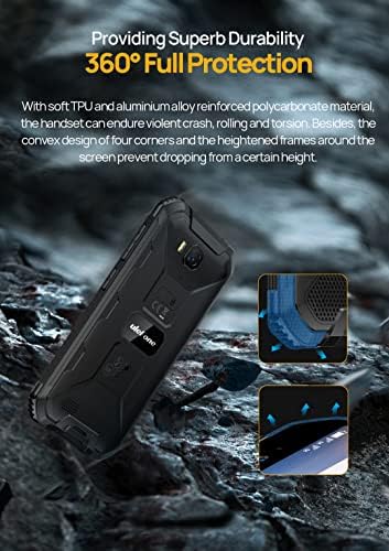 Ulefone Android 12 4G Rugged Mobile Phone, ARMOR X6 PRO  Quad Core 4GB RAM 32GB ROM, 5.0" IP68 Outdoor Smartphone, Dual SIM, 13MP Underwater Dual Camera, 4000mAh Battery, Face Unlock NFC FM Orange