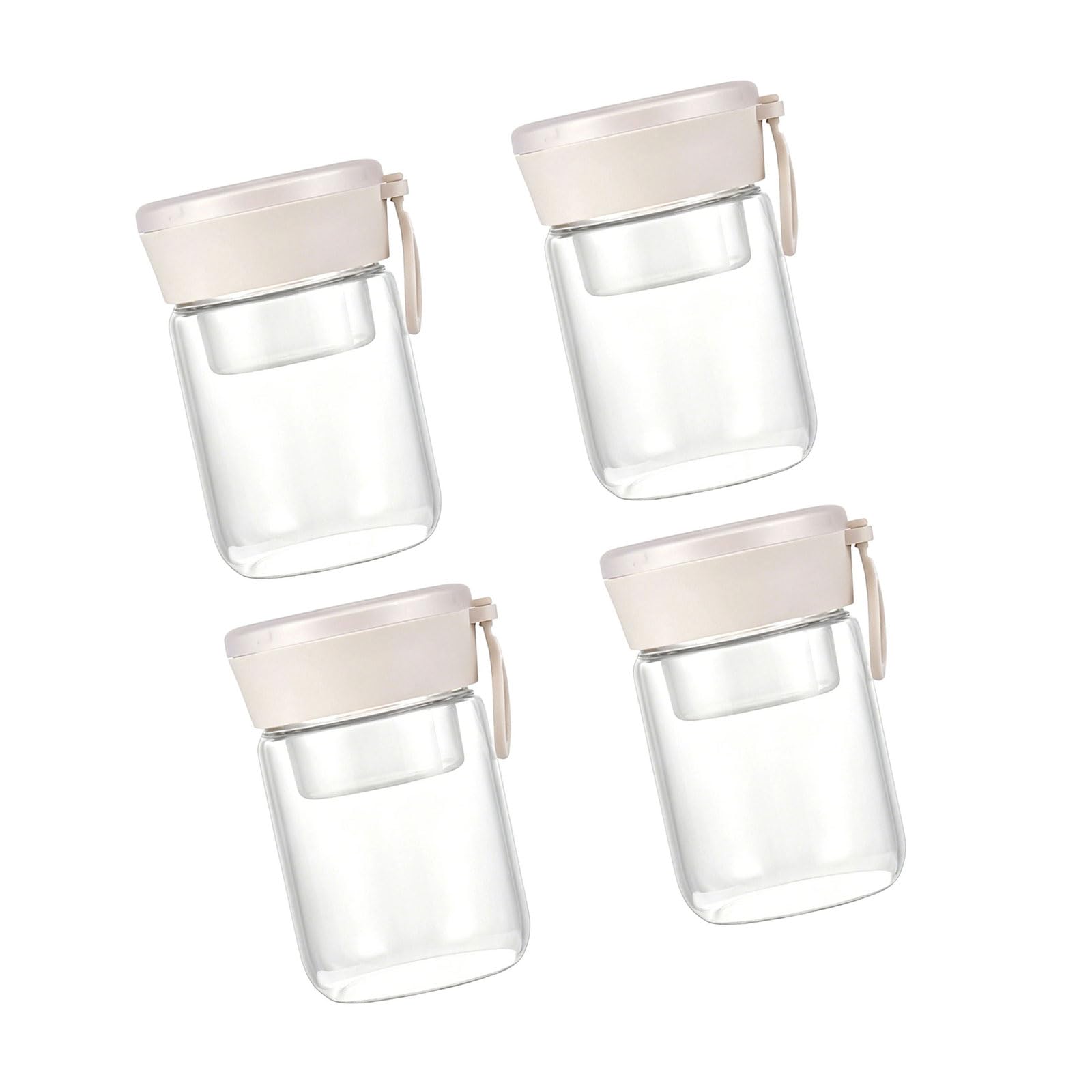 HGENAHGTF 20Oz Overnight Oat Container with Lid and Spoon Wide Mouth Glass Jars with, Overnight Oat Jar for Salad Yogurts Glass Oatmeal Jars with and Spoon