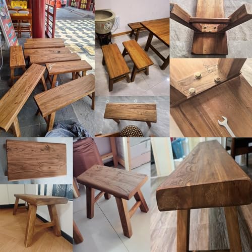 DSEWTEZXI Banco de comedor de madera para interiores, banco delgado de entrada de madera rústica para extremo de la cama (50 cm) - imagen 5