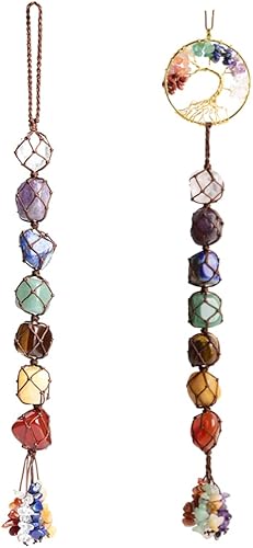 Miniatura 14 de Anjiucc Árbol de la vida de cristal curativo de 7 chakras para colgar en la pared, decoración de interiores, decoración de ventanas, meditación
