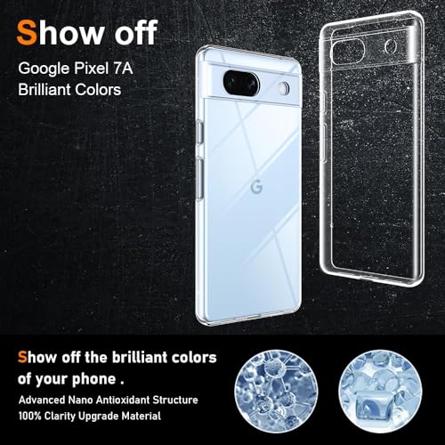 Image of NISHTECH for Google Pixel 7A 5G Premium Transparent Hybrid Soft Slim Dust Proof Back Case Cover Silicone with Camera Protection