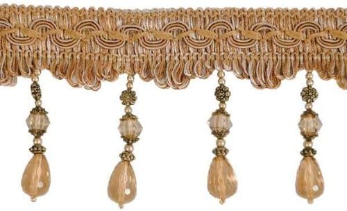 Expo International Gypsy Beaded Fringe Trim, 10-Yard, Gold Multi