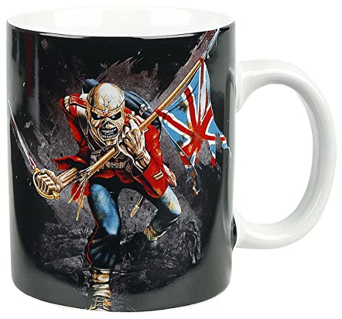 Unbekannt Iron Maiden 1012353710 Taza The Trooper, Acero Inoxidable, Color Blanco, 9 x 4 x 4 cm
