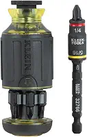 Klein Tools Conjunto de chaves de impacto 32308F, conjunto de chaves de impacto 10 em 1, soquete flip hexagonal, 7 bits, recurso de fixação de broca profunda de 1/4 polegada, 10 peças