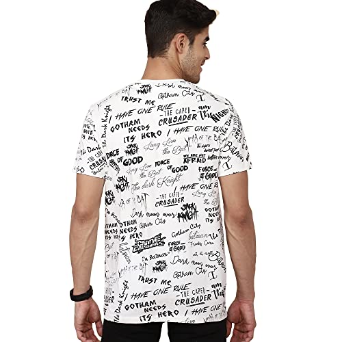 Image of Free Authority Batman Printed Regular Fit White Cotton Men's T-Shirt
