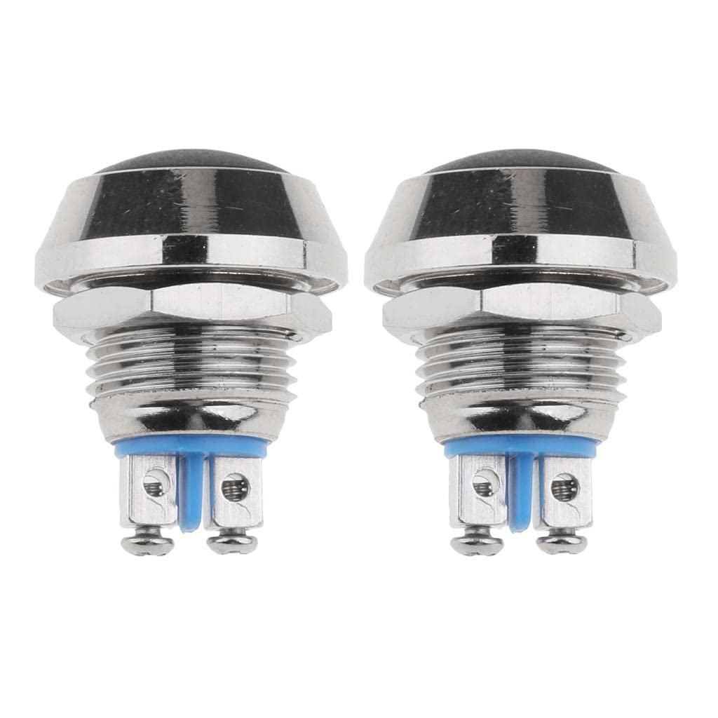 2Pcs 12mm Round Metal SPST Momentary Push Button Switch 1NO P67 Waterproof-image-18