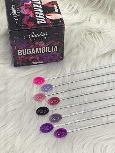 Wapizima Bugambilia Professional Acrylic Powder Collection, Purple and Pink Shades, 8 Colors
