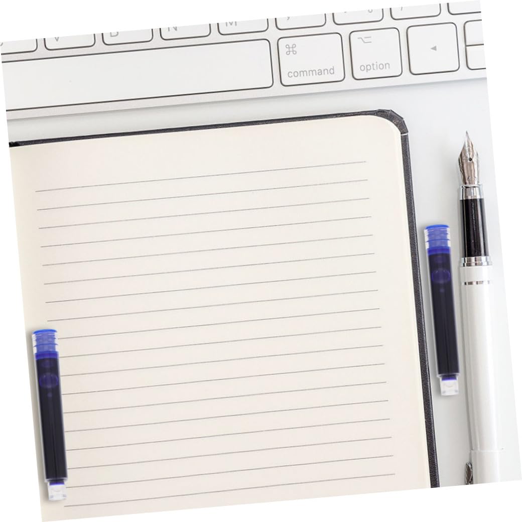 LALAFINA 200 Pezzi Ricariche di Inchiostro per Penna Stilografica in Plastico Blu Design Ergonomico, Accessori Pratici per Scrittura Professionale e Uso Scolastico