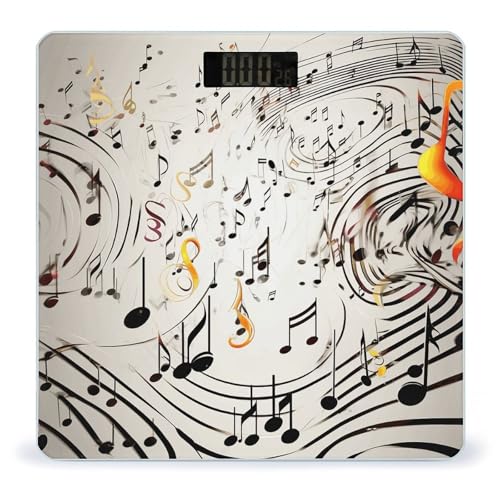 Báscula Digital de Baño con Diseño Notes Music, 180 kg miniatura 1