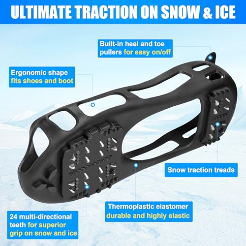Crampons de traction SILANON 24 crampons pour marcher sur la neige en randonnée hivernale - 2