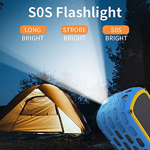 CYBORIS Bluetooth-luidspreker op zonne-energie, 30 uur speeltijd, verbeterde draadloze hifi-draagbare Bluetooth 5.0 stereoluidspreker, zonne-energie aangedreven schokbestendig en waterdicht voor - Afbeelding 7