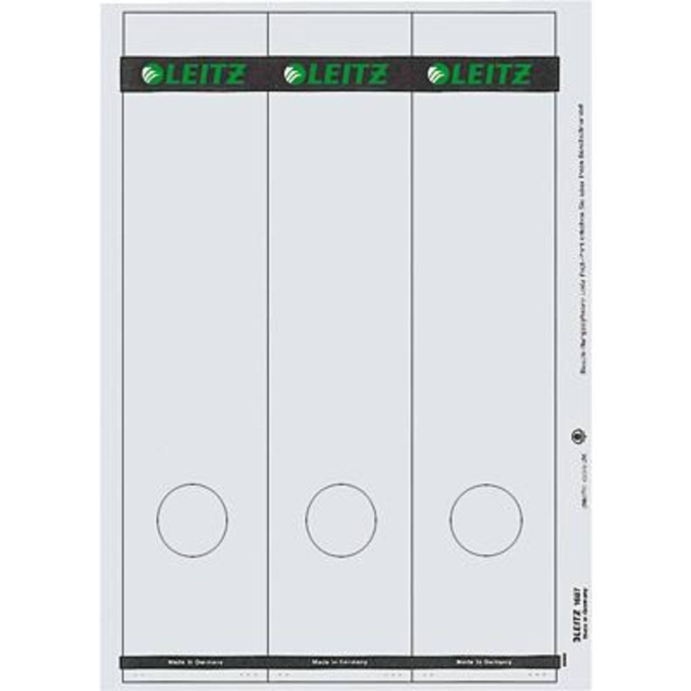 Leitz Étiquettes Imprimables PC pour Classeurs à Levier Couverture Papier, Large, Long, Gris, 61,5 x 285 mm, Papier, 16870085, Lot de 75 Étiquettes