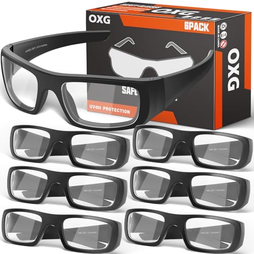 Lunettes de protection OXG Lot de 6 paires anti-chocs et anti-rayures pour tir industriel