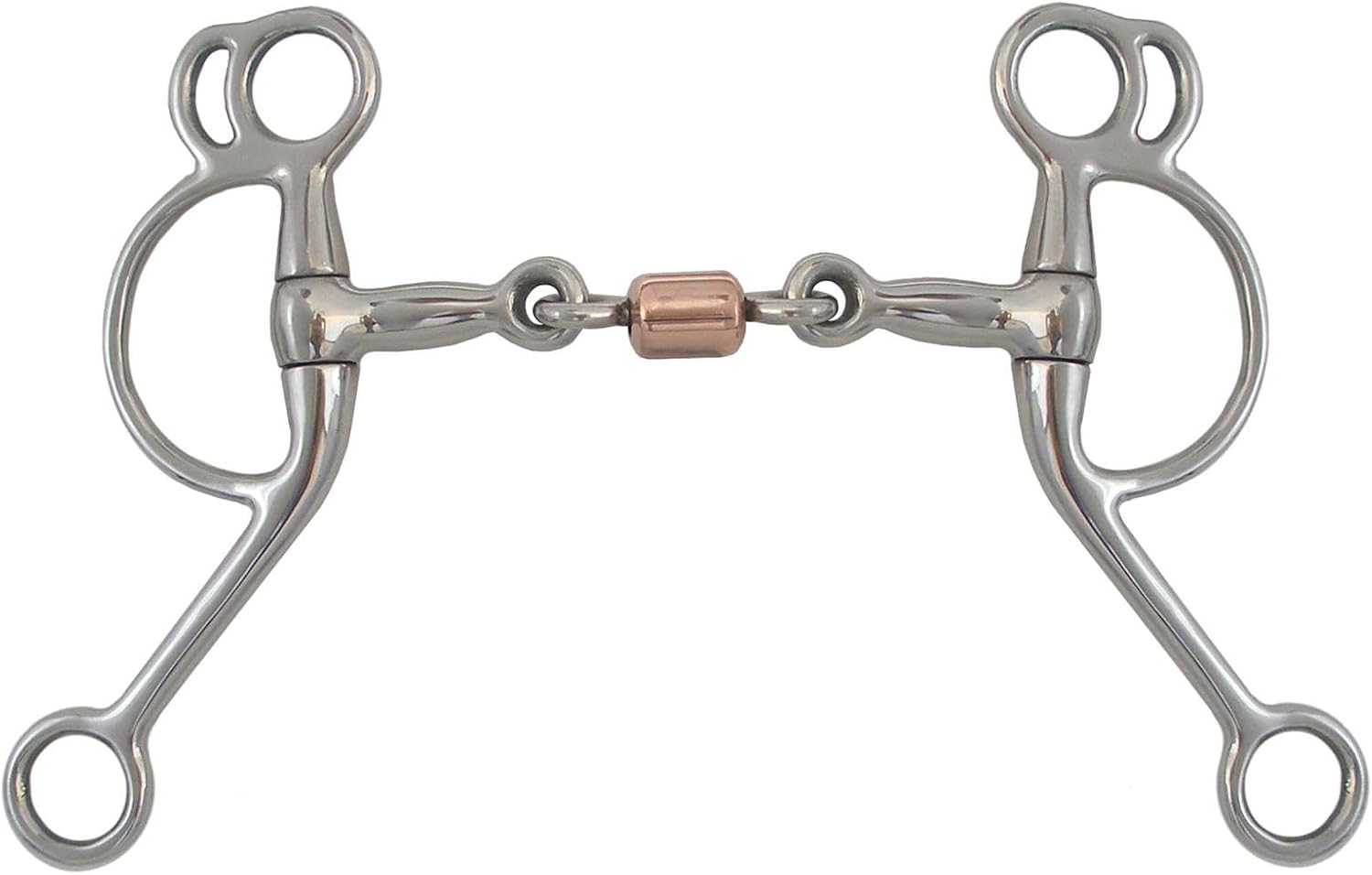 AJ Tack Double Rein Tom Thumb 3 Piece Copper Roller Bit