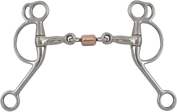 AJ Tack Double Rein Tom Thumb 3 Piece Copper Roller Bit