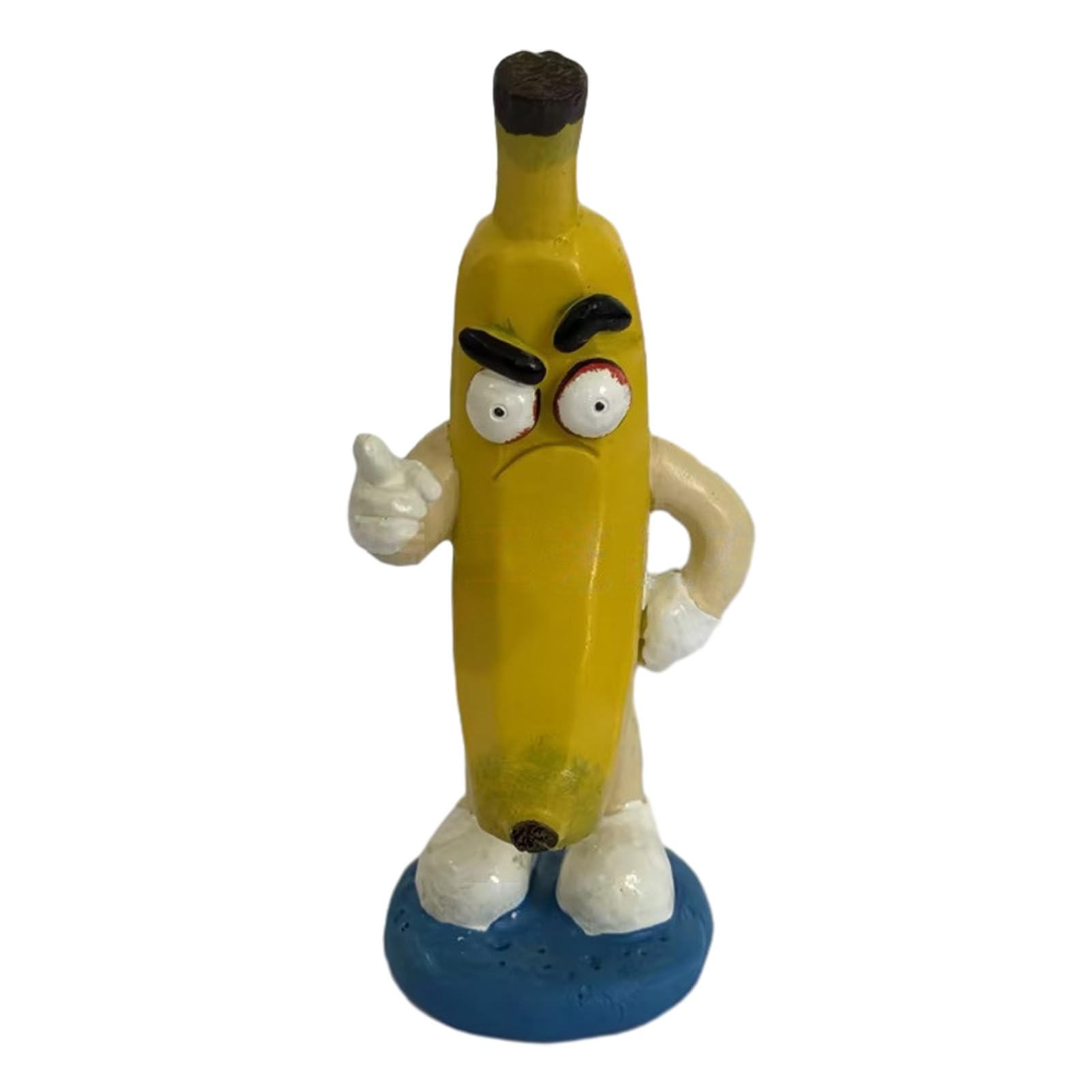 anwhriet Funny Banana Man Figurine with Dual Expressions – 15cm Resin Desk Ornament, Cute Yellow Office Decor, Novelty Sculpture Gift for Friends, Colleagues & Home Tabletop A