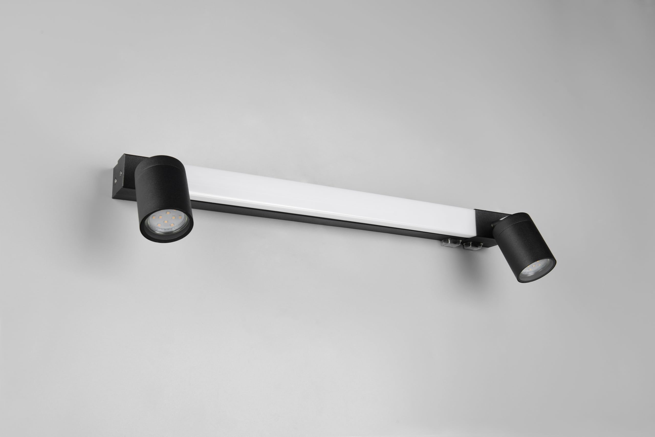 Trio Leuchten LED Badezimmer Wandleuchte Enrico 281470332, Metall Schwarz matt, 6.5 Watt LED, exkl. 2x GU10, Lichtfarbe einstellbar