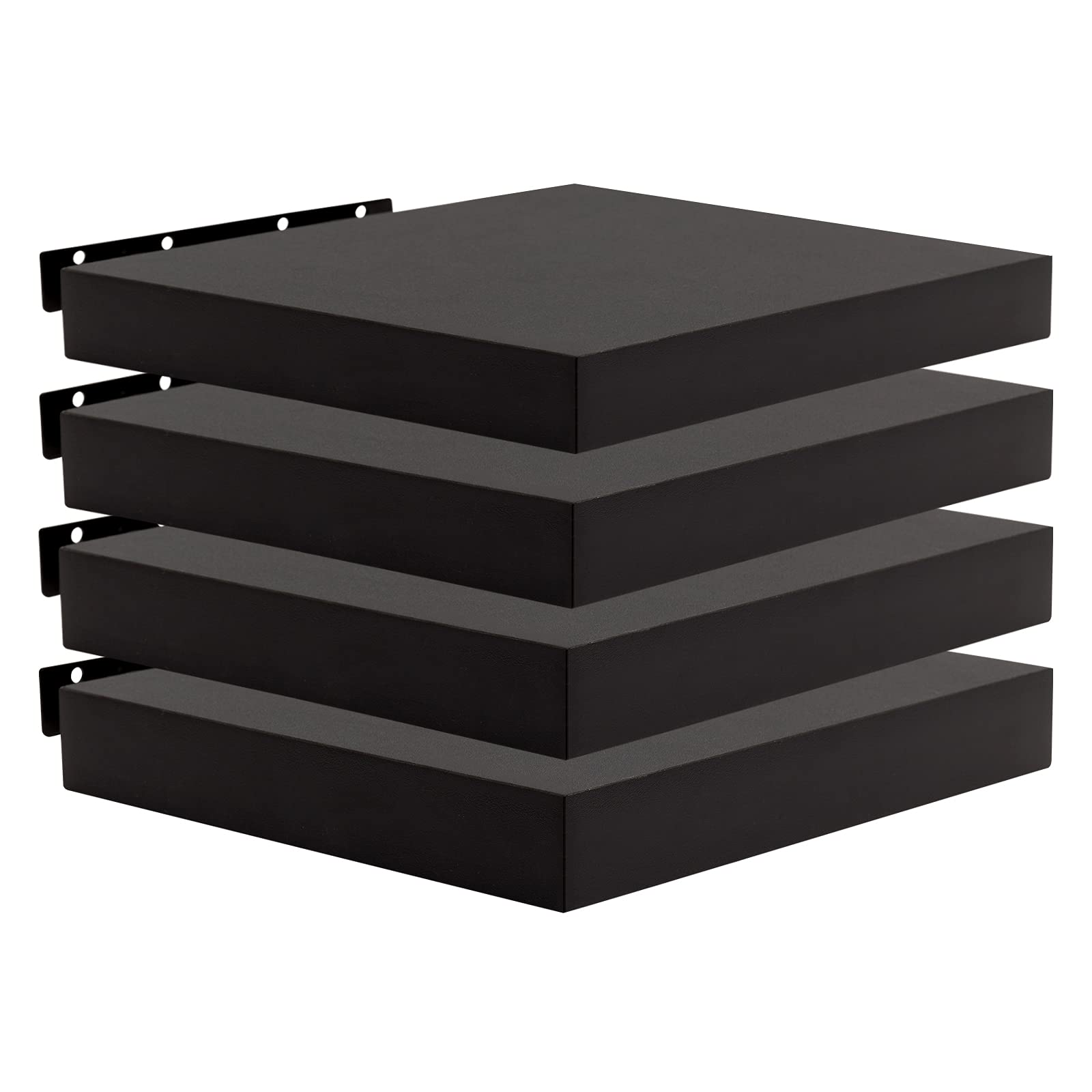 WOLTU 4 Pcs Floating Shelves, 40cm Black Wall Storage Shelf, Office — image 1