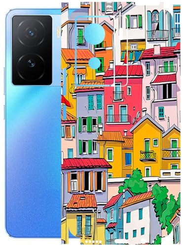 Image of AtOdds - Full Body Back Screen Guard Protector Film - Lamination Wrap Skin Sticker Compatible with IQOO Z7 (5G) | Scratchproof Matte Finish (Concrete Jungle)
