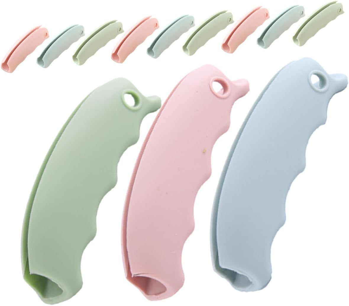 12pcs Silicone Shopping Bag Handles for Labor Saving Carrying