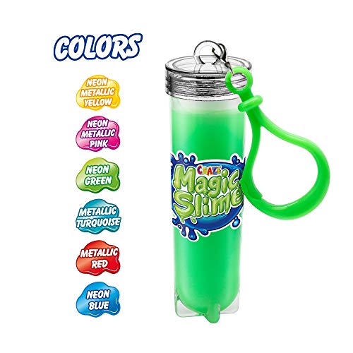 CRAZE Magic Slime Schlüsselanhänger mit Schleim Keychain für Kinder Party Mitgebsel 20 ml 23723, 6 Farbvarianten verfügbar, Mittel