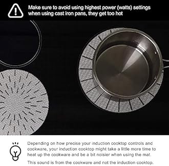 Lazy K Induction Cooktop Mat - Silicone Fiberglass Cook top Scratch Protector - for Magnetic Stove - Non slip Pads to Prevent Pots from Sliding during Cooking (7.8×7.8)