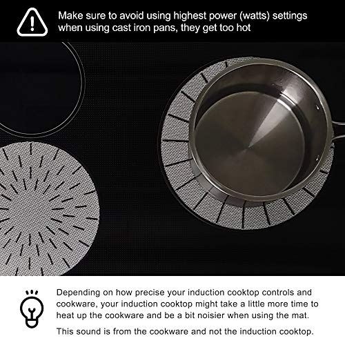 Lazy K Induction Cooktop Mat - Silicone Fiberglass Scratch Protector - for Magnetic Stove - Non Slip Pads to Prevent Pots from Sliding During Cooking (11 inches)