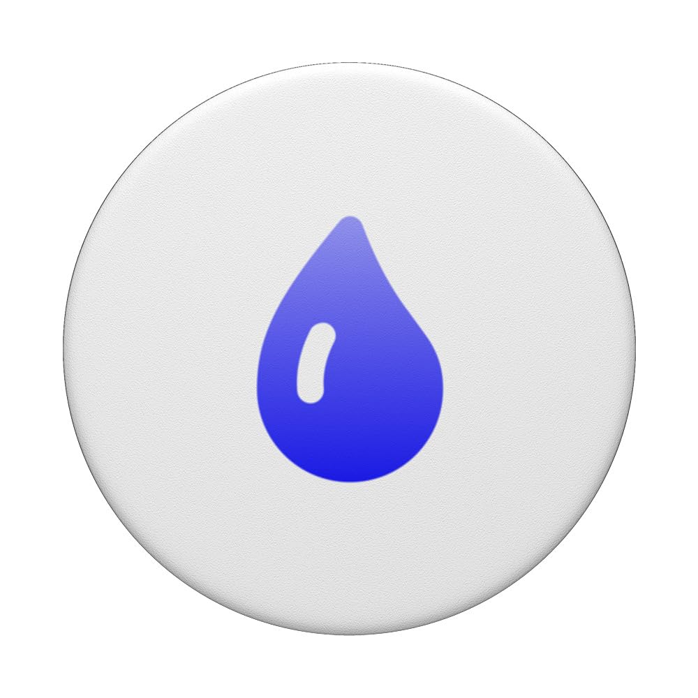 Water Droplet Waterdrop Raindrop Water Lover Hydration PopSockets Swappable PopGrip, Black - Image 3