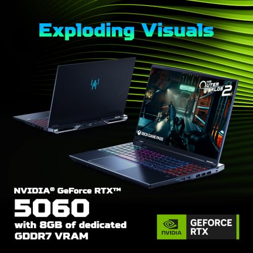 Image of Acer Predator Helios Neo 16, Intel Core i7-14650HX, NVIDIA GeF RTX 5060-8GB DR7, 16GB DDR5 / 1TB SSD, 16 inch /40.6cm WQXGA IPS, 180Hz /92Whr, Win 11H, Abyss Black, 2.5Kg, PHN16-I31, RGB KB, Gaming Laptop