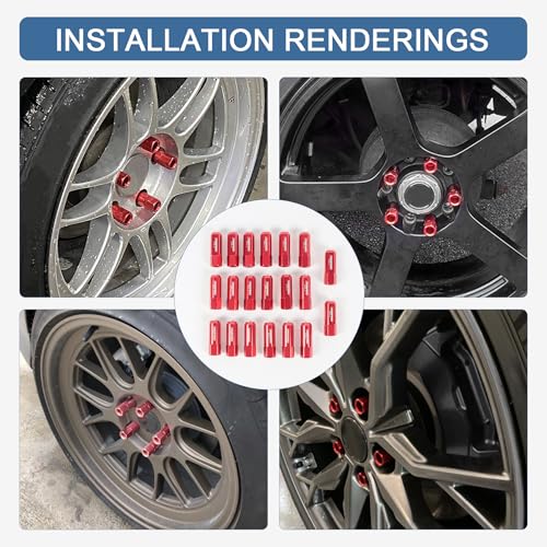 Image of JDMSPEED New Red 20PCS M14X1.5 60MM Extended Forged Aluminum Tuner Racing Lug Nut