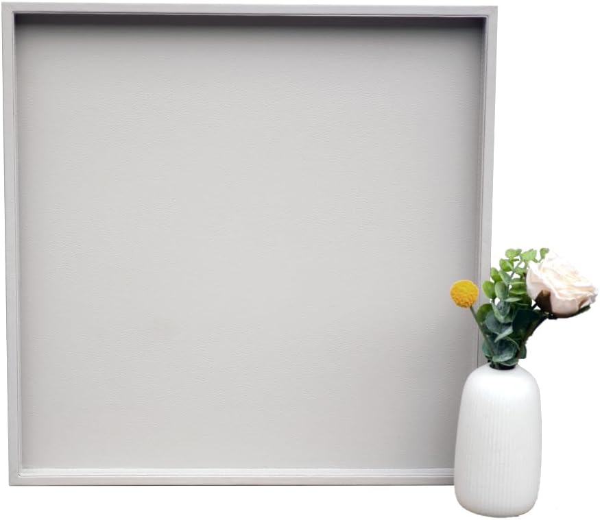 20x20 Inch Rectangular Ottoman Tray | Textured PU Leather, Waterproof & Heat-Resistant Storage for Coffee/Dining Tables, Sofa, Bed, Entertainment & Party (Tranquil Beige, 20 * 20in) Tranquil Beige 20" x 20" x 1.5"
