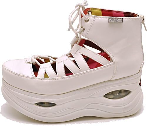 Amazon Yosuke U S A ヨースケ 厚底 ブーツ ショートブーツ ギリータイプ 厚底スニーカーブーツ コスプレ ゴスロリ 24 0cm ホワイト ノーブランド品 ブーツ ブーティ