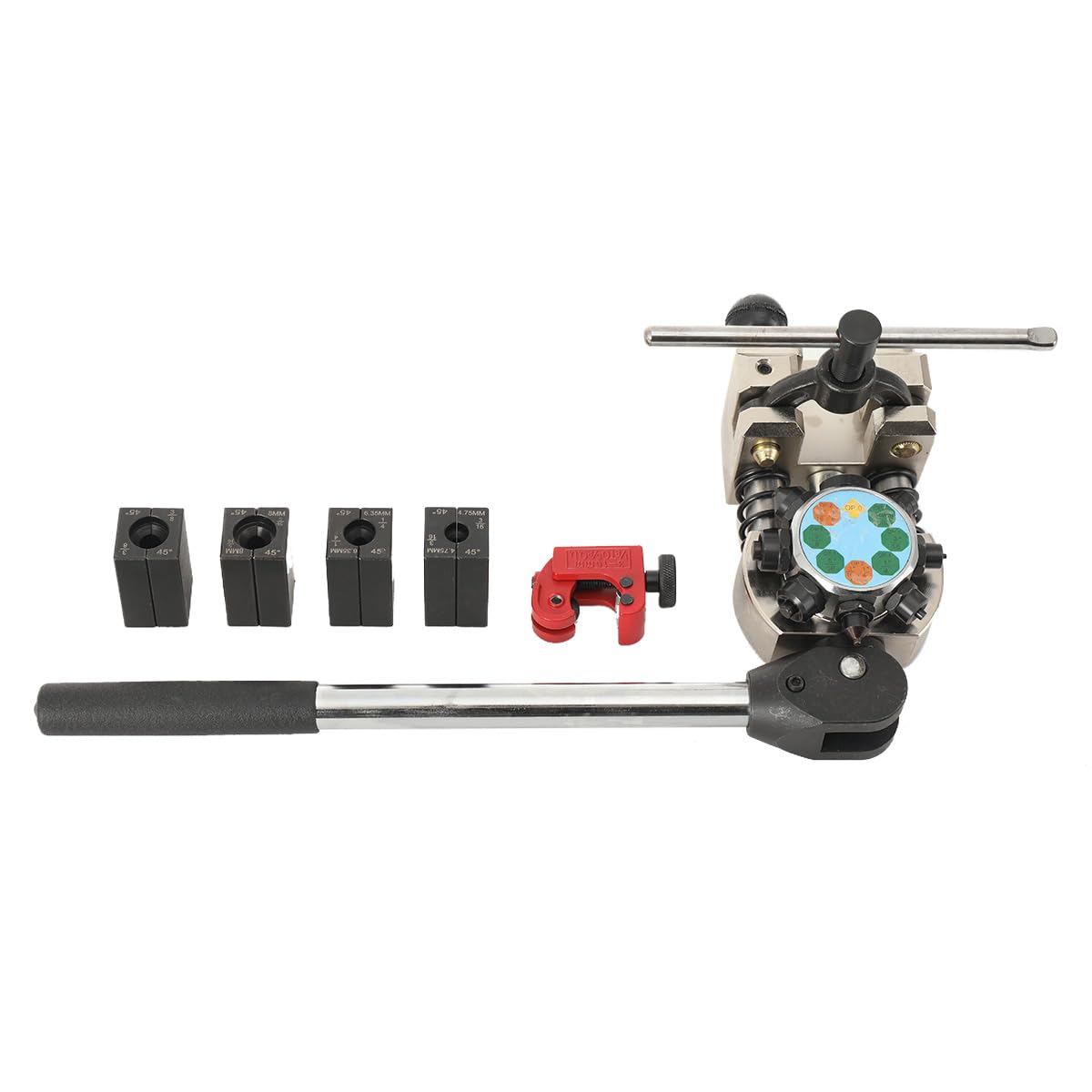Herramienta de Abocardado para Tubos de Frenos, Herramienta para Abocardar Líneas de Freno, para Abocardado Simple, Burbuja y Doble (Ø3/16, 1/4", 5/16", 3/8")
