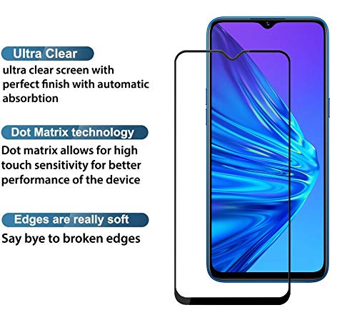 Image of Glasgow Full Protection Tempered Glass for Vivo Y15a / Y15s / Y15c Top Notch Edge to Edge Full Screen Coverage [Anti-Scratch] [Gorilla] [Free Cleaning Kit Included] - Black