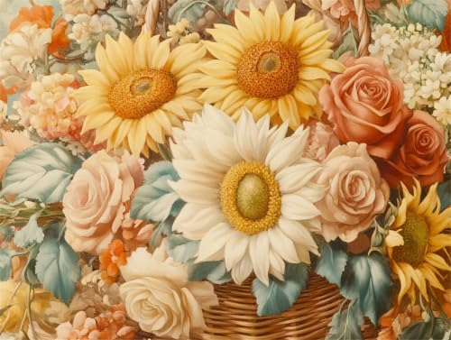 Pintar por números flor planta de 70x100cm m5g-282 con acrílicos para decoración