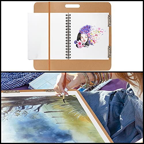 Miniatura 7 de Kurtzy Tablero De Dibujo Grande Para Artistas 66 X 58,3 Cm - Tablero Madera Portátil Con Asa Y Dos Pinzas Sujeta Papeles Pintar, Bocetos Y Dibujos Estudio, Clases De Arte Y Oficinas