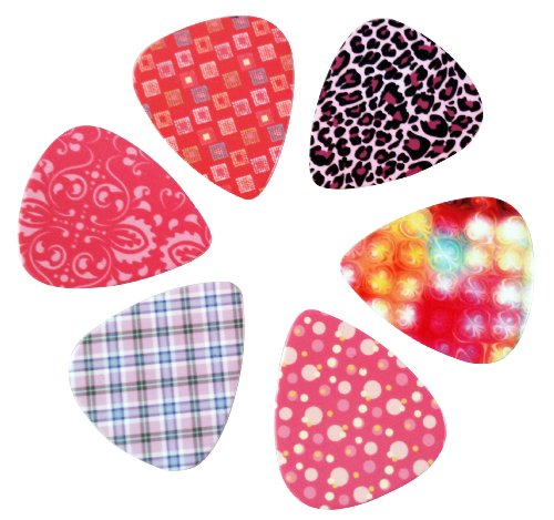 Guitar Picks for Girls - Medium Celluloid Assorted Variety 12-Pack Collection - Pretty Unique Designs Cool Pink Leopard - Best Gifts for Princess, Kids, Teens, Women, Ladies, Female Guitar Players - Thumbnail 4
