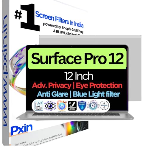 Image of Pxin Surface Pro 12-12 inch Privacy Screen | Digital EyeCare Filter | 99% UV (A /B /C) Block | Anti Glare | Side View Blocker | Adv. Privacy Protector