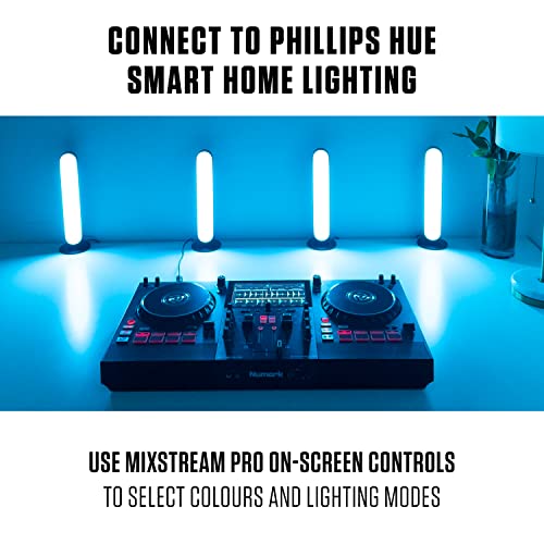 Dj Controller Bundle - Standalone Dj Set With 2 Channels, Speakers, Touch Screen, Wifi Streaming, Smart Light Controls, ​Fx And Dj Headphones - Numark Mixstream Pro And Hf175 #TOP4