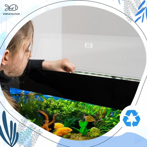 Image of Juexica Aquarium Acrylic Canopy Set 19.37 x 9.37 x 0.28 Inch for 10 /20 Gallon Without Center Brace Aquariums Cover Fish Tank Lid with a Hook Knife, Clear