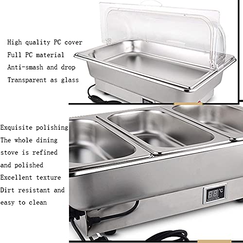 ksamwjf Buffet Warmhaltetablett, Chafing Dish Hochwertiger Edelstahl Chafer Komplettset Buffetwärmer, Elektrische… – Bild 8